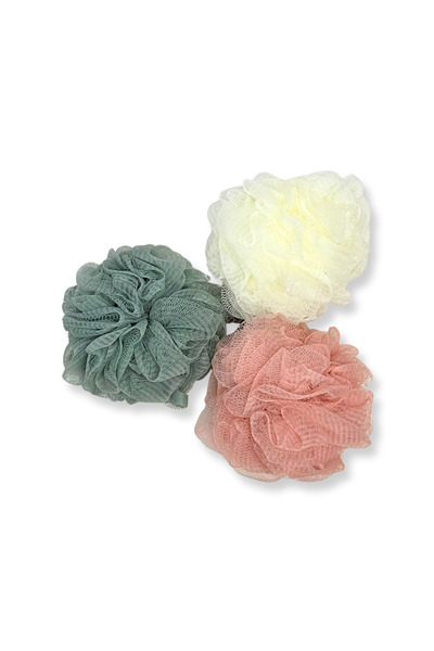 glitters مجموعة ليفة الاستحمام - عبوة من قطعتين على شكل زهرة أو عبوة من ثلاث قطع كلاسيكية (ليفة أصلية من ثلاث قطع)