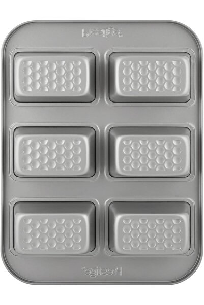 Prestige Bakemaster Mini Loaf Pan 6 Cup PR51304, Grey, Carbon Steel