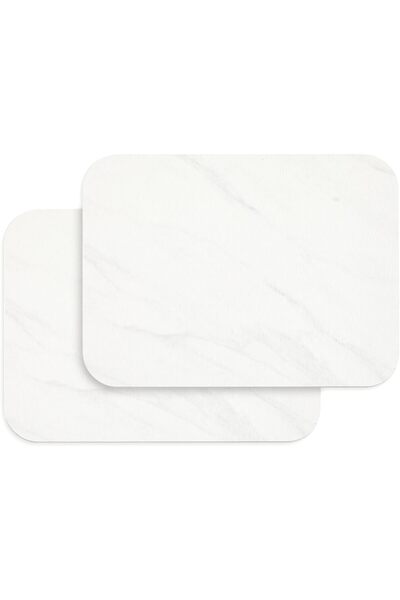 KASTWAVE Stone Dish Drying Mat for Kitchen Counter, 2Pcs (40x30 cm, White Mar...
