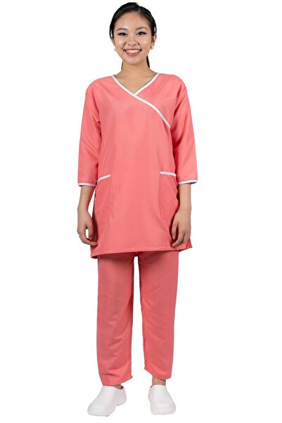 ABSHIR Housemaid/Khadama/Nanny Uniform Set, 3/4 Sleeves and Trousers, with Front Pockets COTTON