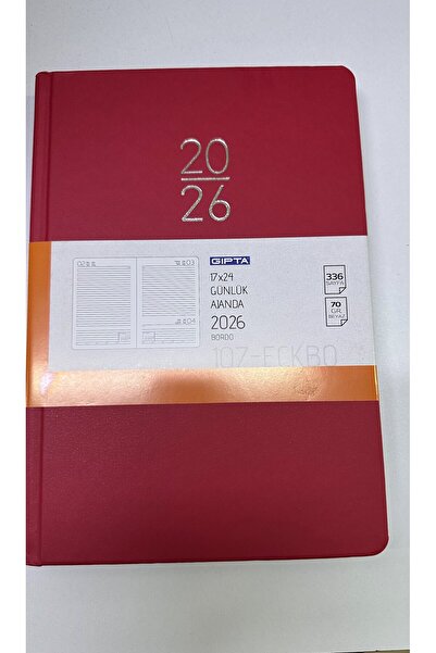 Gıpta Agenda 2026 Daily Lined Agenda 17X24 cm 107-Eck Red