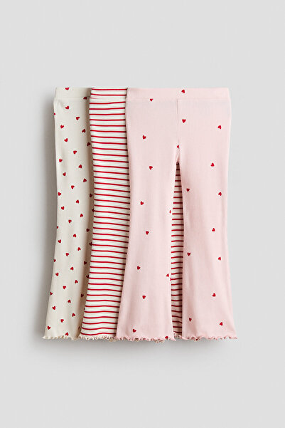 H&M 3'lü Pamuklu ve Ribanalı Tayt