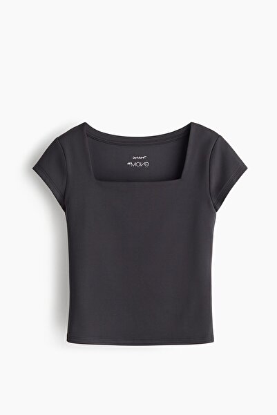 H&M Kare Yakalı Spor Üstü DryMove™