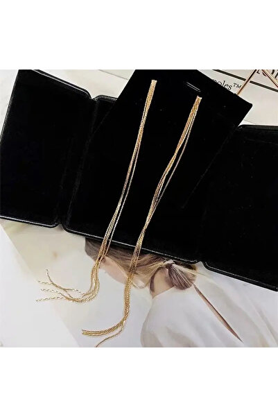 GlaMLo Accessories Long Earrings – 15 cm, with 4 Elegant Thin Chains