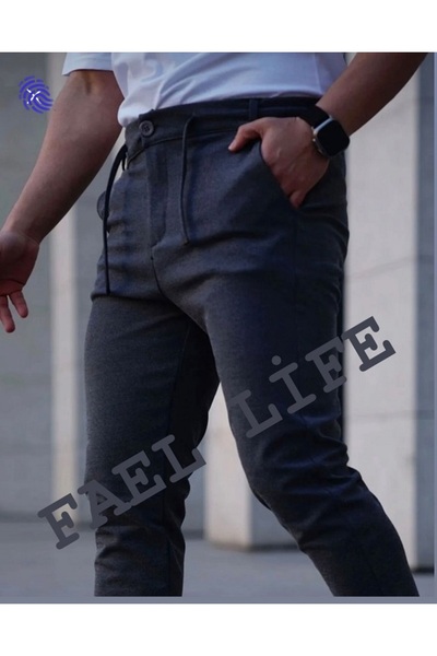 FAEL LİFE Pantaloni/jogger pentru bărbați, cu tăietură italiană, cu picior dr...