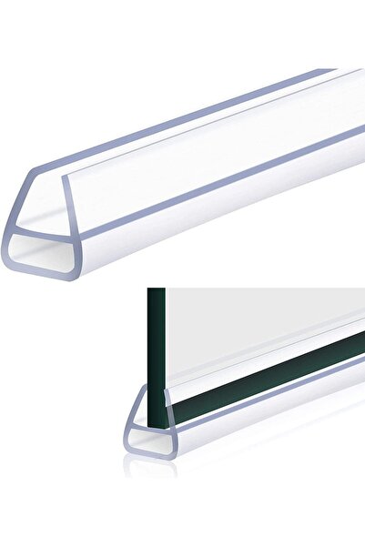 ELECDON شريط مانع تسرب للباب الزجاجي، كنس باب الدش بدون إطار، 10 مم × 5 م (نو...