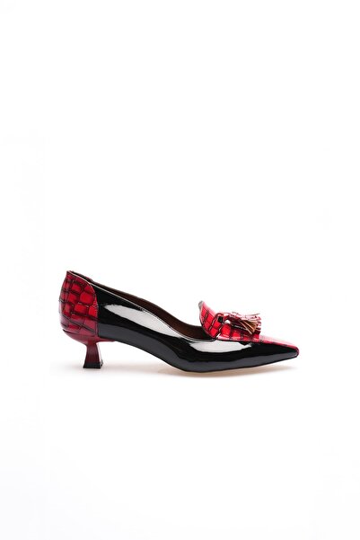 MARCHEO Lily Women's Red Black Patent Leather Heeled Shoes