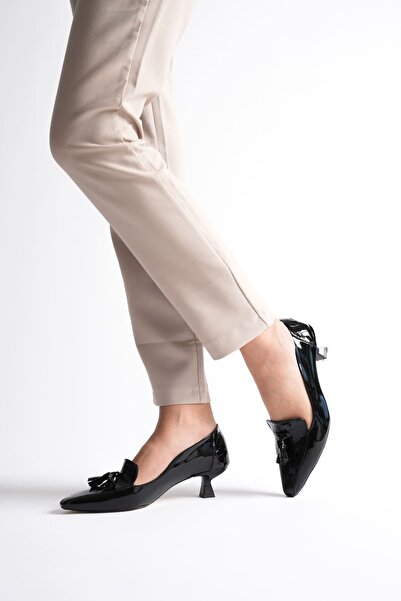 MARCHEO Lily Women's Black Patent Leather Heeled Shoes