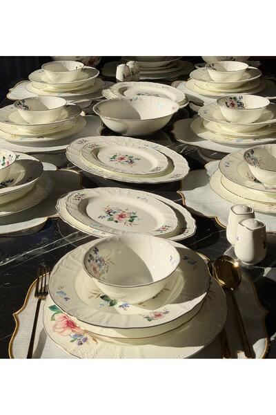 ROY KING 62 Parça 12 Kişilik Porselen Yemek Takımı Green Garden