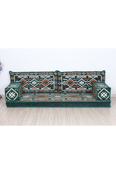 MOSHOME 190x70 Otantik Şark Köşesi Takımı Yer Minderi Seti Bordo