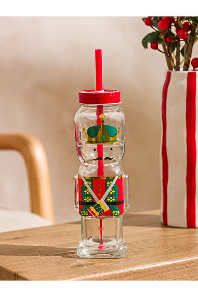 LC Waikiki Mixed Bullet Soldier Figure Glass with Straw 300 ml