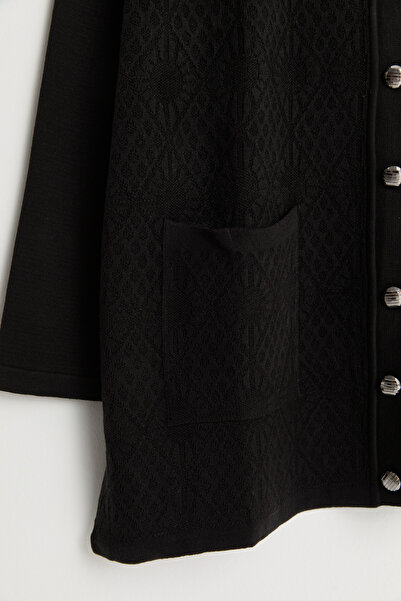 Nihan Büyük Beden İce Triko Hırka Siyah