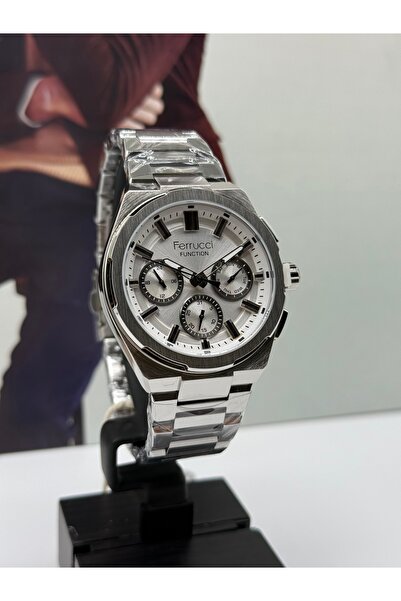 Ferrucci Men's Silver Sports Watch Waterproof with 2 Years Warranty