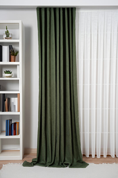 Elen's Velvet Textured Island Background Curtain Soft Suitable for Every Room...
