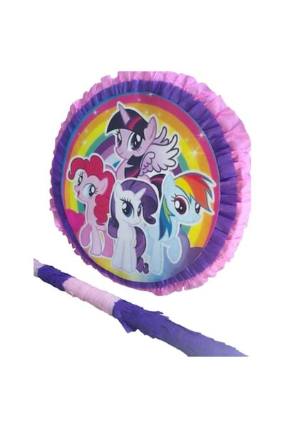 HappyHit Pinata rotundă My Little Pony cu băț – lucrată manual în România – p...