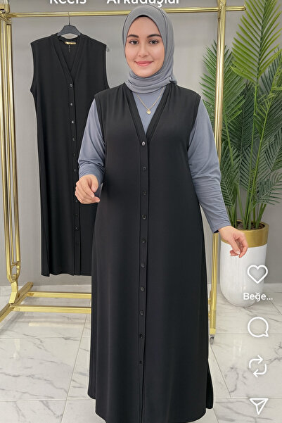 MİSSBAH Aymoli Pamuklu Boydan Düğmeli Yelek 42-58 beden