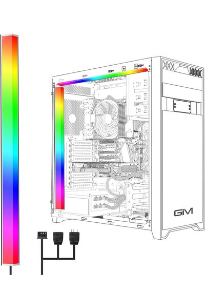 EXCEFORE KB-14 RGB PC Light Strip (0.98ft) Addressable ARGB Magnetic LED Strip