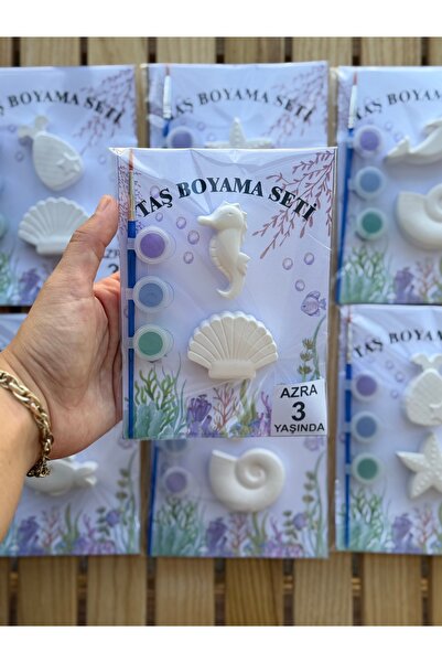 boyamatası Taş Boyama Seti, Deniz Kızı Konsept, Kendin Yap, DIY, Hediyelik, Etkinlik, 10 Adet