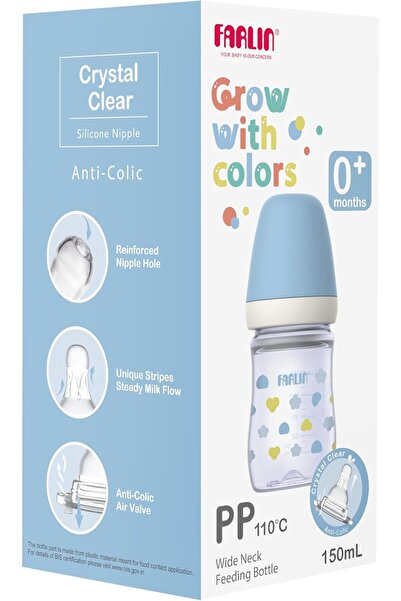 FARLİN PP Wide Neck Feeding Bottle, 150mL, BPA-Free, Anti-Colic