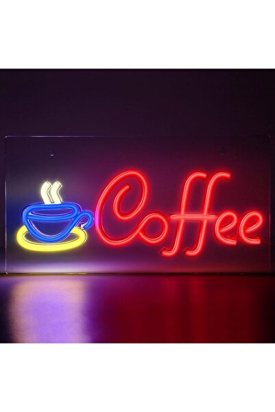 SYOSI لافتة نيون للقهوة - ديكور جداري مفتوح للمقهى مزود بإضاءة LED ساطعة ومزو...