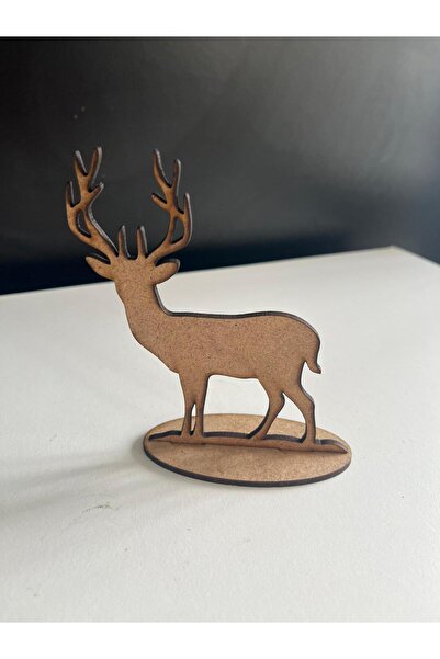diğerr1 3 mm Ham MDF - Yılbaşı Geyik Boyama Figürü