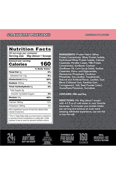 BSN SYNTHA-6 Edge Protein Powder - Strawberry Milkshake, 28 Servings