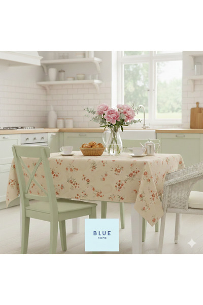 Blue Home 🆕   Tablecloth Fiber Lined Pvc Non-Slip Stain Resistant Wipeable Mirella