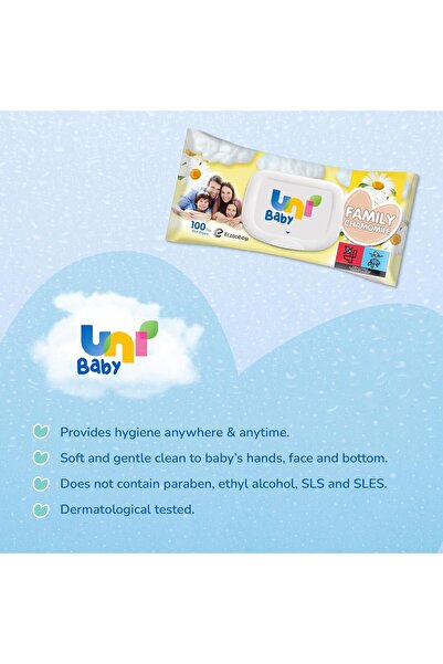 Uni Baby Family Wipes - Chamomile 100 pcs