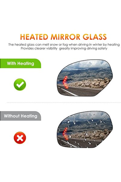 Generic ILONPA Left Driver Side Heated Mirror Glass Replacement for 2007-2014 Chevy/GMC/Cadillac - GM1324138