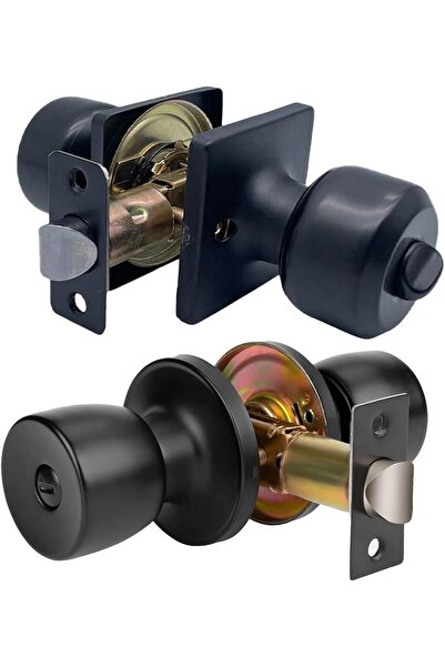 EXCEFORE مقبض باب الدخول بدون مفتاح باللون الأسود غير اللامع (عبوة واحدة)