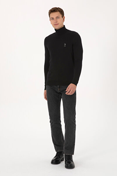 U.S. Polo Assn. Men's Black Basic Sweater 50307760-Vr046