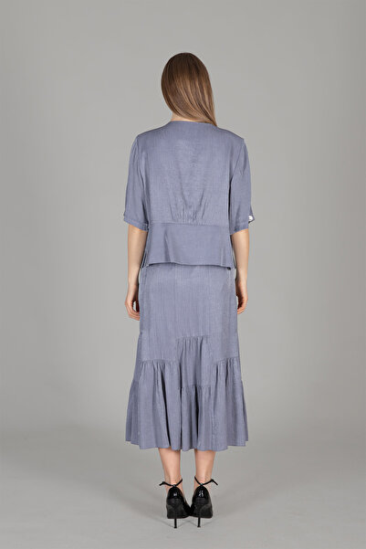 GUMANIZE Women's Round Neck Godeli Skirt Set