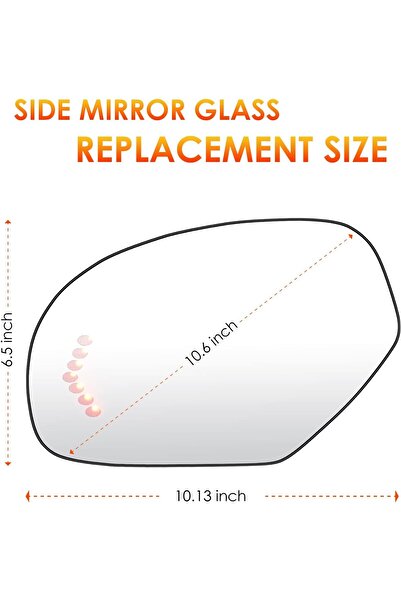 Generic ILONPA Left Driver Side Heated Mirror Glass Replacement for 2007-2014 Chevy/GMC/Cadillac - GM1324138