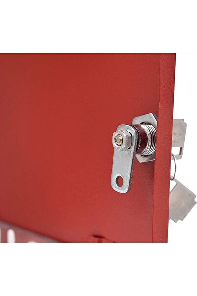 plantex Big Size Letter Box for Home/Mail Box/Letter Box for gate and Wall with Key Lock (Red & Ivor