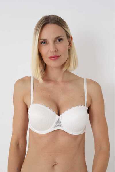 MODELLİFE White Strap Lace Supported Bra