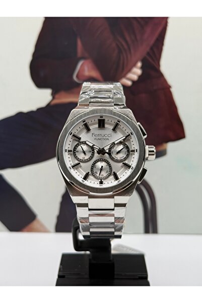 Ferrucci Men's Silver Sports Watch Waterproof with 2 Years Warranty