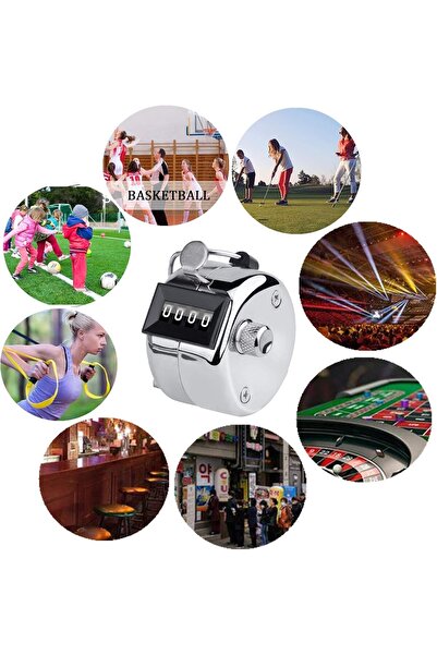 Generic Metal Budget Hand Tally Counter 4-Digit Mechanical Handheld Pitch Clicker (Silver)