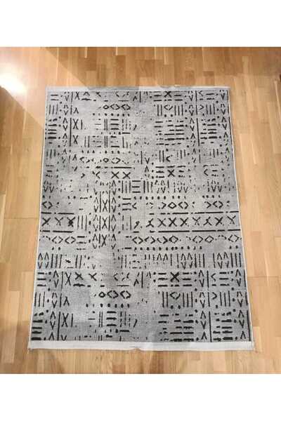 LUXESS HALI Cool Kilim 403 Gri 100x200 Hitit Çivi Yazısı Desenli Etnik Kilim ...