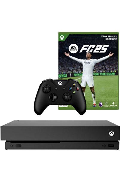 MICROSOFT Xbox One X Console, 1TB, Black + Controller Second-Hand + EA SPORTS FC 25