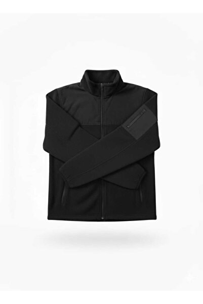 Beevos Men's Full Zip Softshell Fleece Sweatshirt 3 Pockets on the Chest Water and Wind Resistant