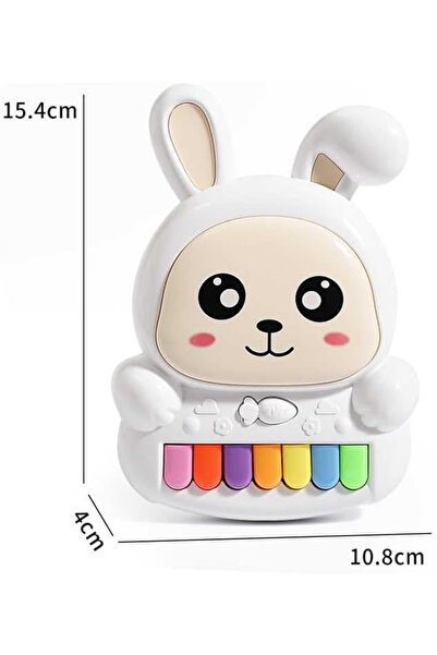 OEM Interactive toy piano for children in the shape of a bunny, white
