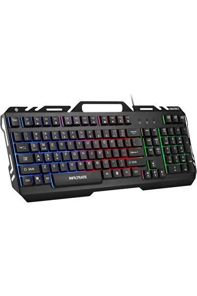 Enhance Infiltrate KL2 Membrane Gaming Keyboard - Quiet, 3-Color LED, Turbo Mode