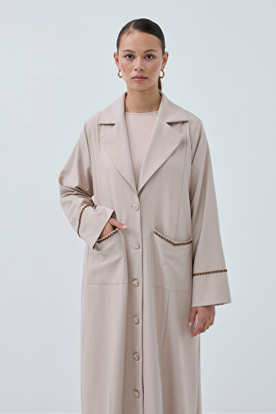 ViadelAtelier CEPLİ BONCUK DETAY ABAYA