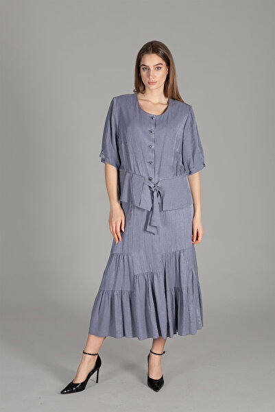 GUMANIZE Women's Round Neck Godeli Skirt Set