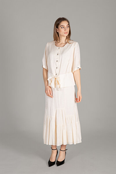 GUMANIZE Γυναικείο Σετ Φούστα με Στρογγυλή Λαιμόκοψη Godeli