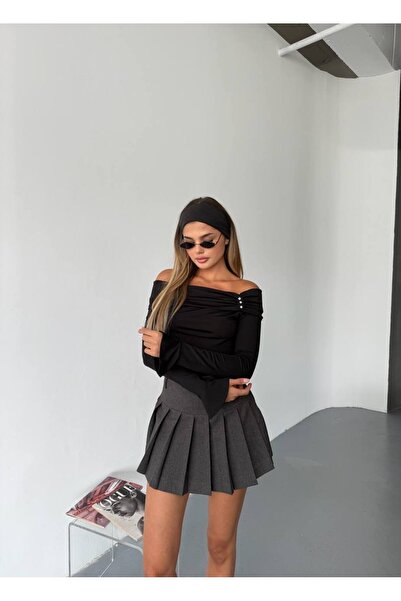 KECHİ WOMAN Madonna Yaka Taşlı Crop