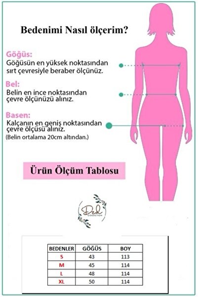 Ded COLLECTION Women's V-Neck White Striped Front Slit Detailed Black Long Sleeve Dress