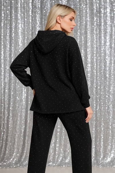 LaraLisa Women's Top and Bottom Set with Stone Zipper