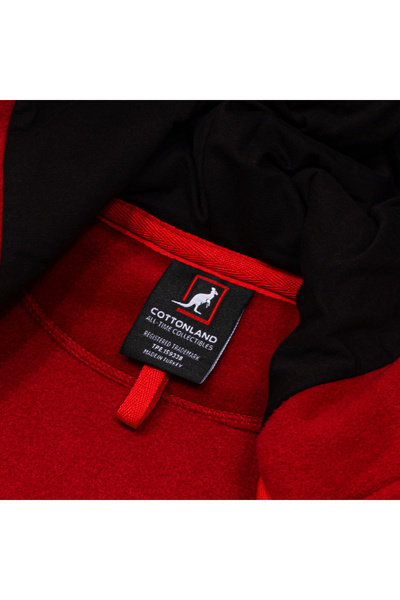 Cottonland Women's Marisol Regular Fit Zippered Hooded Polar Fleece Jacket Dark Red