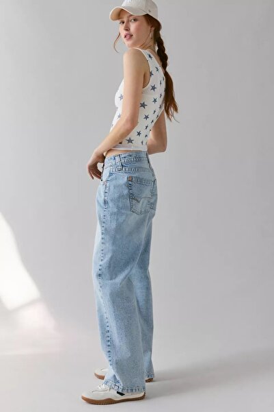 september island Dolores Ice Blue Blue Color Low Waist Jeans Pants